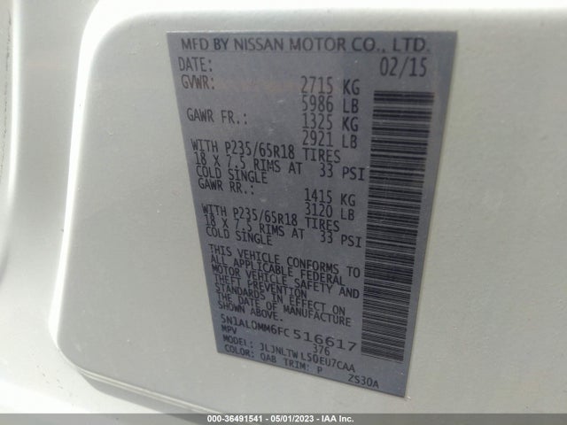 5N1AL0MM6FC516617 Infiniti QX60