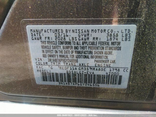 3N1AB7AP6GY246556 Nissan SENTRA SL