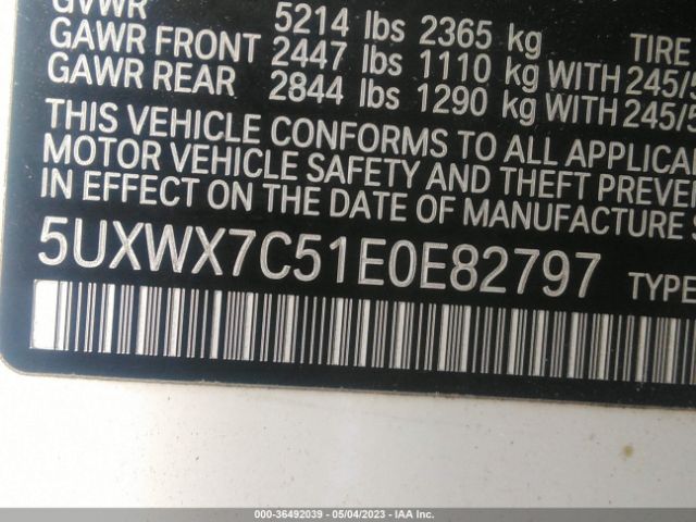 5UXWX7C51E0E82797 BMW X3 Xdrive35i