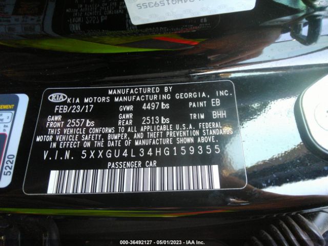 5XXGU4L34HG159355 KIA OPTIMA EX