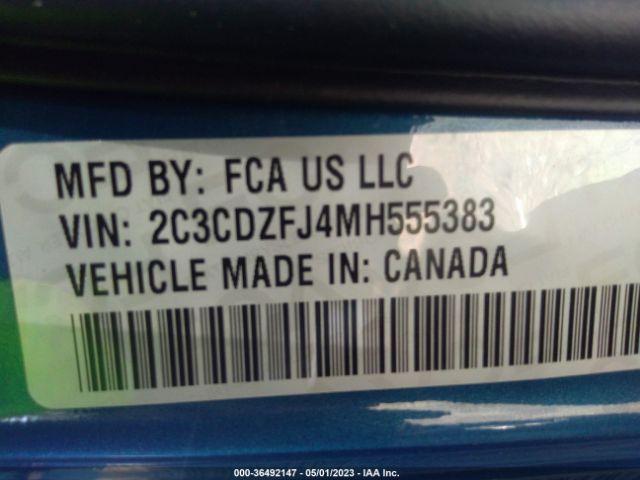 2C3CDZFJ4MH555383 Dodge Challenger R/t Scat Pack