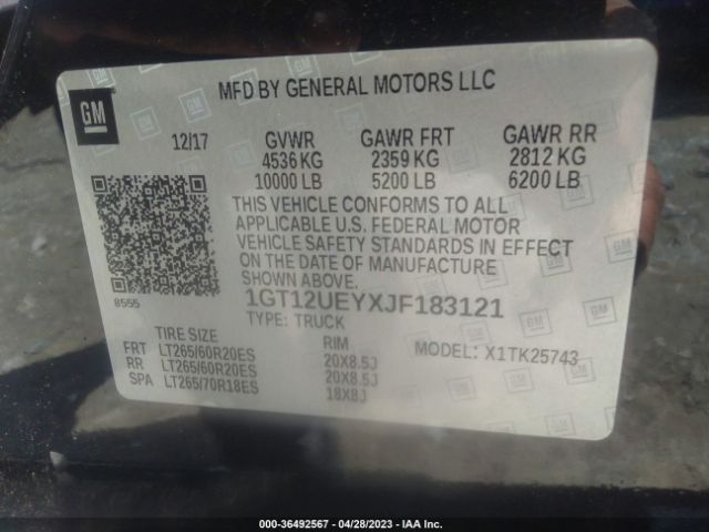 1GT12UEYXJF183121 GMC Sierra 2500hd Denali