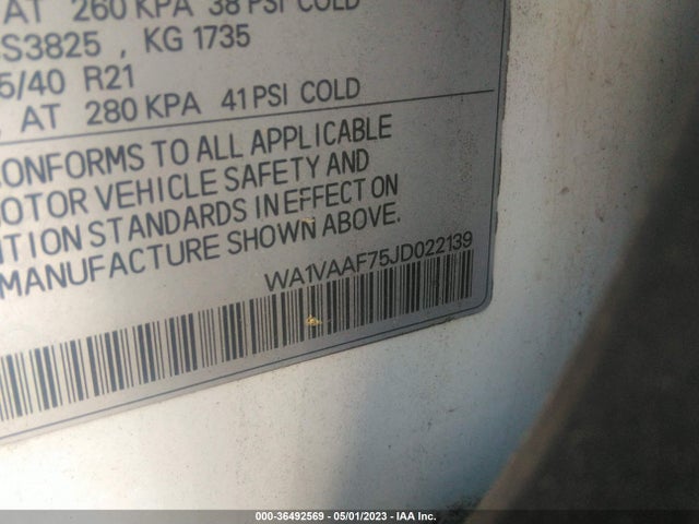 WA1VAAF75JD022139 Audi Q7 Prestige