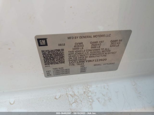 1GT12REY0KF113920 GMC Sierra 2500hd Slt