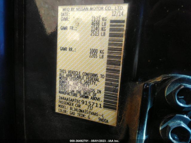 1N4AA5AP7EC915711 Nissan Maxima 3.5 S