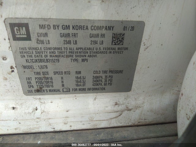 Chevrolet TRAX LS 2020 KL7CJKSBXLB315219 Image 9