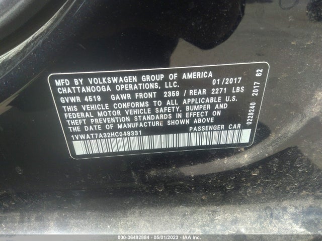 Volkswagen Passat 1.8t S 2017 1VWAT7A32HC048331 Image 9