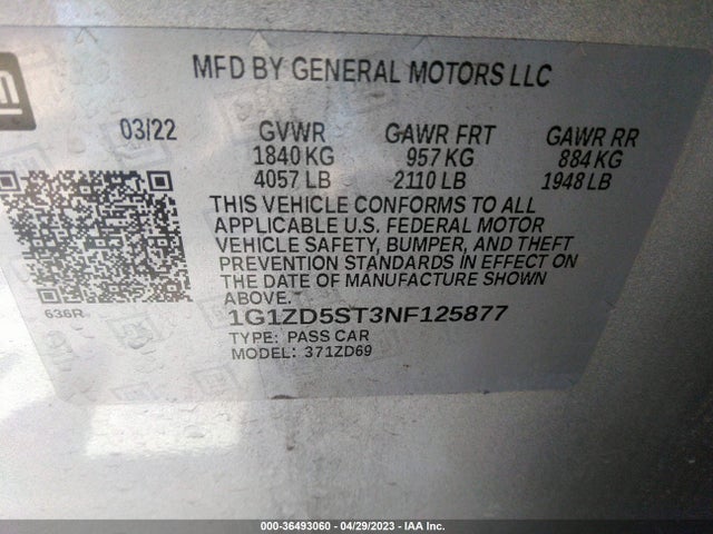 Chevrolet MALIBU LT 2022 1G1ZD5ST3NF125877 Image 9