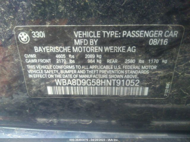 WBA8D9G58HNT91052 BMW 3 Series 330i Xdrive