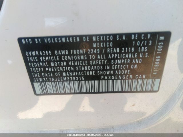 3VW3L7AJ2EM379315 Volkswagen Jetta 2.0l Tdi