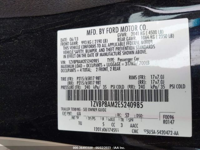 1ZVBP8AM2E5240985 Ford Mustang V6