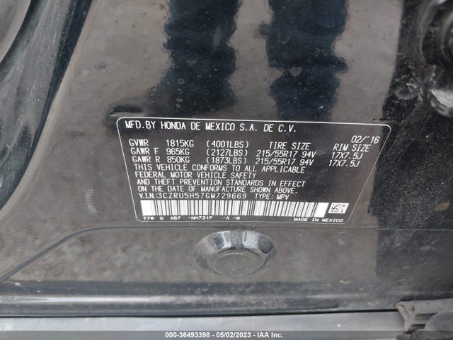 Honda HR-V EX 2016 3CZRU5H57GM729669 Image 9