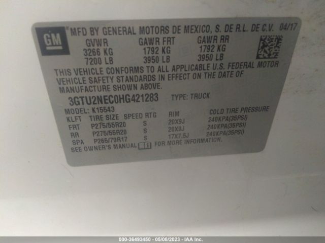 3GTU2NEC0HG421283 GMC Sierra 1500 Slt