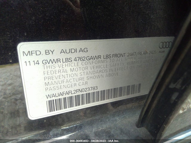 WAUAFAFL2FN023783 Audi A4 PREMIUM