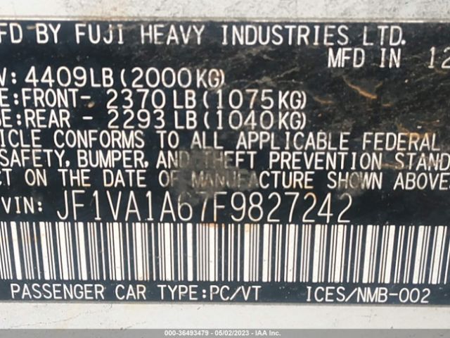 JF1VA1A67F9827242 Subaru WRX