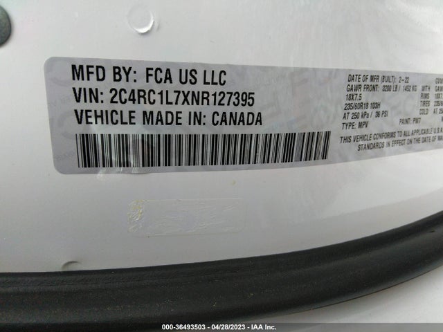 2022 Chrysler Pacifica Hybrid, VIN: 2C4RC1L7XNR127395