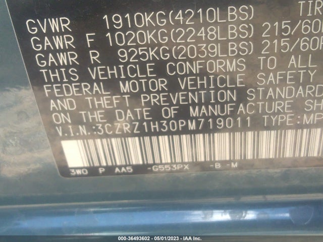 2023 HONDA HR-V LX VIN: 3CZRZ1H30PM719011