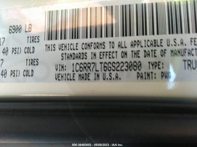 1C6RR7LT6GS223080 RAM 1500 Lone Star