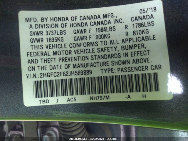 Honda Civic Sedan Lx 2018 2HGFC2F62JH569889 Image 9