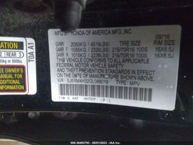 Honda CR-V LX 2016 5J6RM4H32GL088019 Image 9