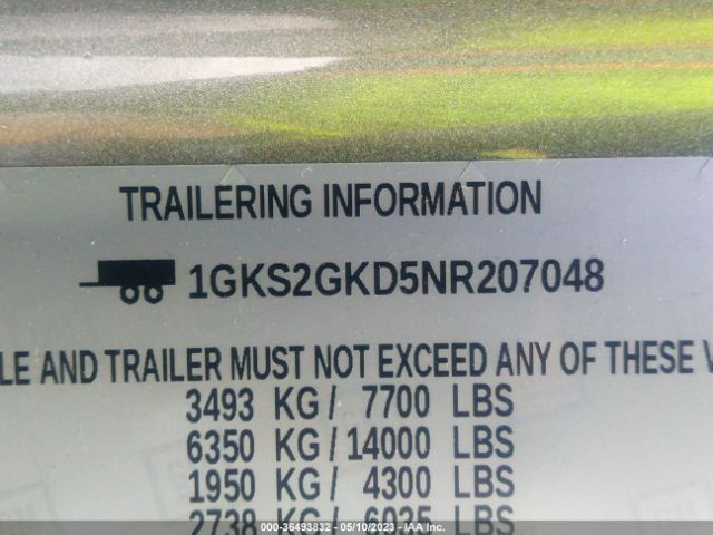 1GKS2GKD5NR207048 GMC Yukon Xl Slt