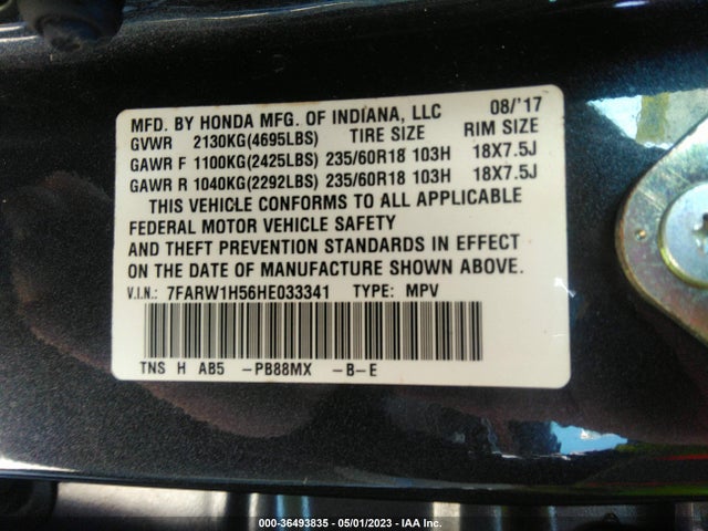 Honda CR-V EX 2017 7FARW1H56HE033341 Image 9