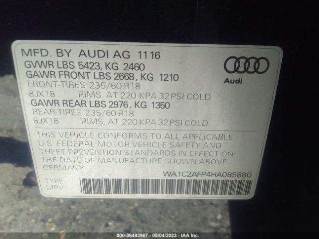 WA1C2AFP4HA085880 Audi Q5 PREMIUM