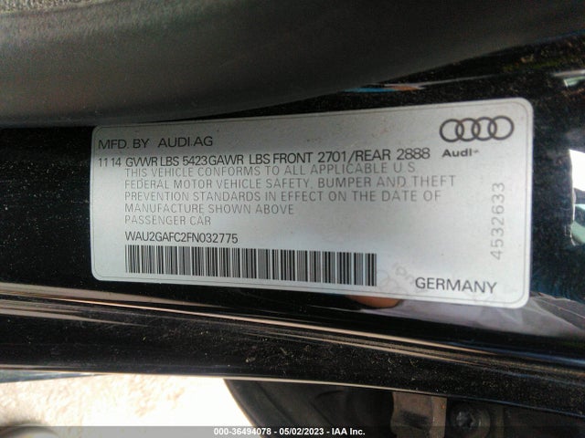 WAU2GAFC2FN032775 Audi A7 3.0 Prestige