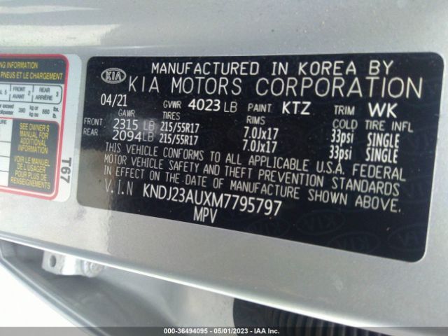 KNDJ23AUXM7795797 KIA SOUL S