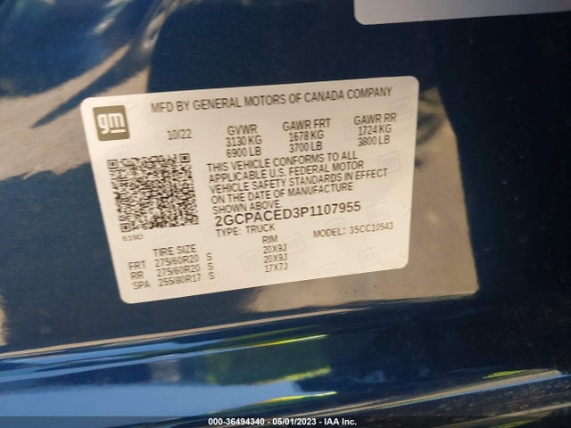 Chevrolet Silverado 1500 Lt 2023 2GCPACED3P1107955 Image 9