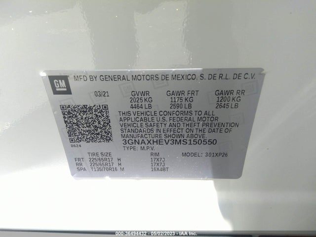 Chevrolet EQUINOX LS 2021 3GNAXHEV3MS150550 Image 9
