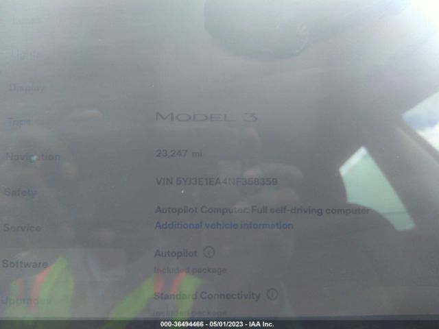 5YJ3E1EA4NF358359 Tesla MODEL 3