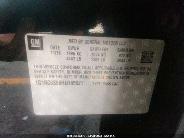 Chevrolet VOLT LT 2017 1G1RC6S50HU165621 Image 11