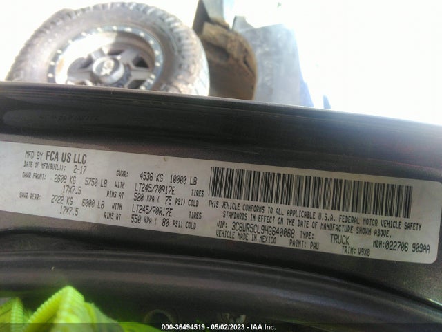 3C6UR5CL9HG640068 RAM 2500 Tradesman
