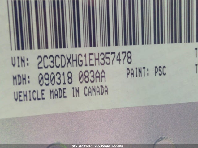 Продажа на аукционе авто 2014 Dodge Charger Sxt, vin: 2C3CDXHG1EH357478, номер лота: 36494787