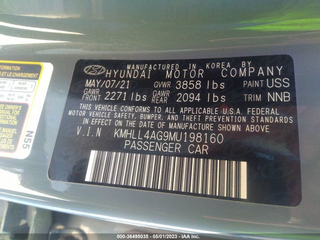 Hyundai ELANTRA SE 2021 KMHLL4AG9MU198160 Image 10