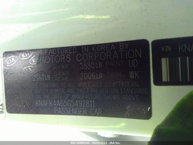 KNAFK4A65G5492811 KIA FORTE LX
