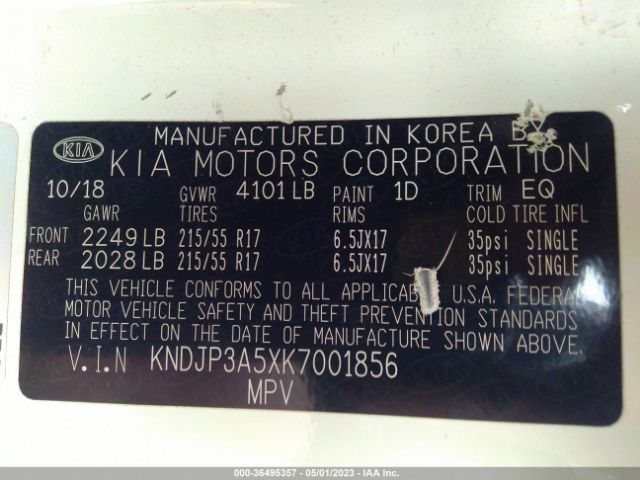 KNDJP3A5XK7001856 KIA SOUL +