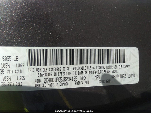 2C4RC1FG5JR294155 Chrysler Pacifica Touring Plus