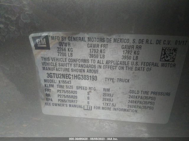 3GTU2NEC1HG303193 GMC Sierra 1500 Slt