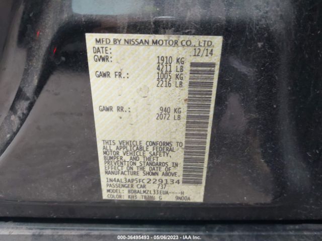 1N4AL3AP5FC229134 Nissan Altima 2.5 Sv