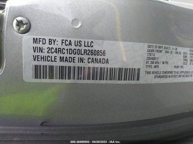 Продажа на аукционе авто 2020 Chrysler Voyager Lxi, vin: 2C4RC1DG0LR260856, номер лота: 36495502