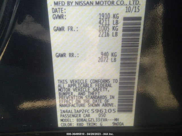 1N4AL3AP2FC596105 Nissan Altima 2.5 S