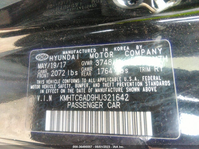 Hyundai VELOSTER 2017 KMHTC6AD9HU321642 Image 9