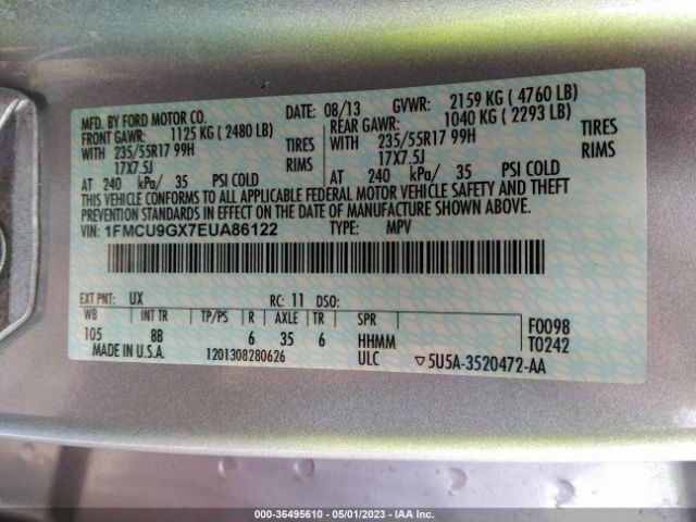 1FMCU9GX7EUA86122 Ford ESCAPE SE