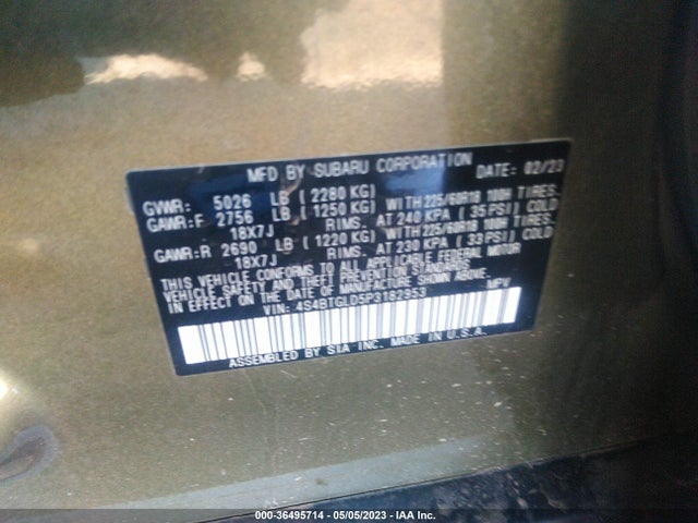 Subaru Outback Onyx Edition Xt 2023 4S4BTGLD5P3182953 Image 9