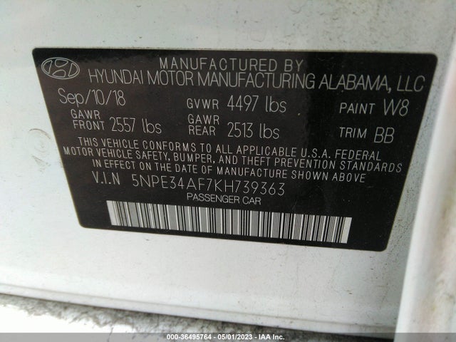 Hyundai SONATA SEL 2019 5NPE34AF7KH739363 Image 9