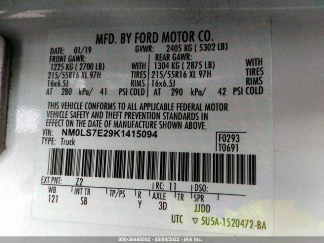 NM0LS7E29K1415094 Ford Transit Connect Van Xl