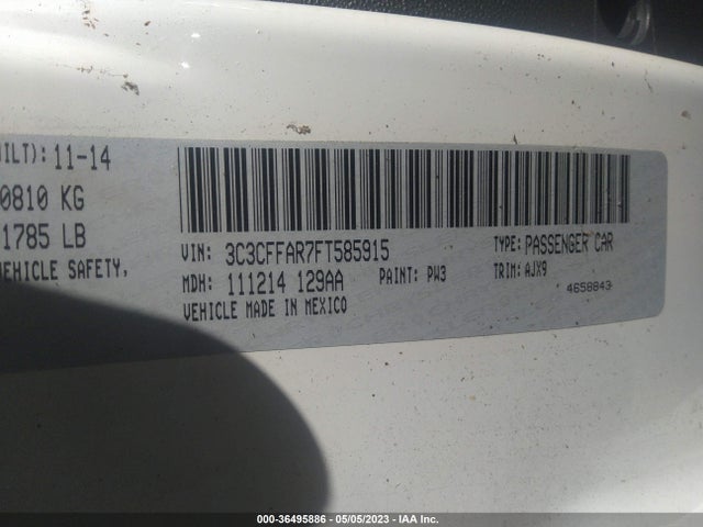 Fiat 500 POP 2015 3C3CFFAR7FT585915 Image 9