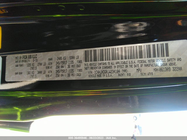 1C4HJXDG0JW234184 Jeep Wrangler Unlimited Sport S